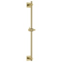 Slide Rail with Integral Wall Outlet - Square Plate - Brushed Brass