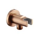 Wall Outlet with Handset Holder - Round Plate - Brushed Bronze
