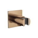 Wall Outlet with Handset Holder - Square Plate - Brushed Bronze