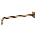 Wall Mounted 400mm Shower Arm - Square Plate - Brushed Bronze