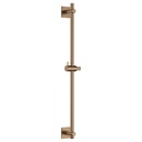 Slide Rail with Integral Wall Outlet - Square Plate - Brushed Bronze