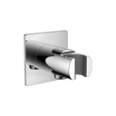 Wall Outlet with Handset Holder - Square Plate - Diamond Chrome