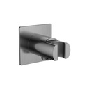 Wall Outlet with Handset Holder - Square Plate - Gun Metal