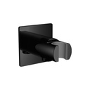 Wall Outlet with Handset Holder - Square Plate - Matt Black