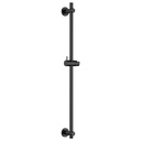 Slide Rail with Integral Wall Outlet - Round Plate - Matt Black