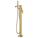 Smart Floor Standing Bath and Shower Mixer - Brushed Brass