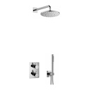 Smart Square Shower Pack with ABS Rainshower and Handshower Kit - Diamond Chrome