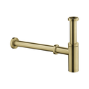Minimalist Bottle Trap and Pipe - Brushed Brass