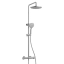 Linea Thermostatic 2-Outlet Adjustable Height Shower Column - Brushed Nickel