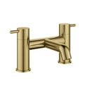 Levo 2-Hole Deck Mounted Bath Filler - Brushed Brass