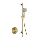 Levo Round Shower Pack with Slide Rail - Brushed Brass