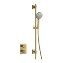 Levo Square Shower Pack with Slide Rail - Brushed Brass