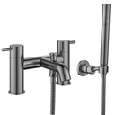 Levo 2-Hole Deck Mounted Bath Shower Mixer - Gun Metal