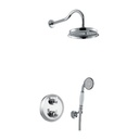 Liberty Round Shower Pack with Solid Brass Rainshower and Handshower Kit - Diamond Chrome