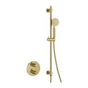 Moonlight Round Shower Pack with Slide Rail - Brushed Brass