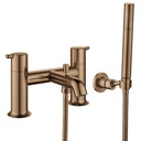 Moonlight 2-Hole Deck Mounted Bath Shower Mixer - Brushed Bronze