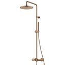 Moonlight GoClick 2-Outlet Thermostatic Adjustable Height Shower Column - Brushed Bronze