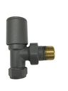 Kartell K-RAD Radiator Valve Angled 15mm (Pair) - Textured Grey