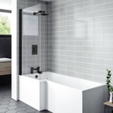Kartell K-VIT Nero L Shaped Shower Bath Screen