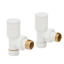 Kartell K-RAD White Radiator Valve Angled 15mm (Pair)