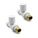 Kartell K-RAD White Radiator Valve Straight 15mm (Pair)