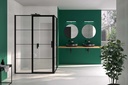 Ionic Essence Framed Square Hinge & Inline Door Side Panel - Black - 900