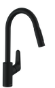 hansgrohe Focus M41 Kitchen Mixer 240 2Jet with Pull Out - Matt Black