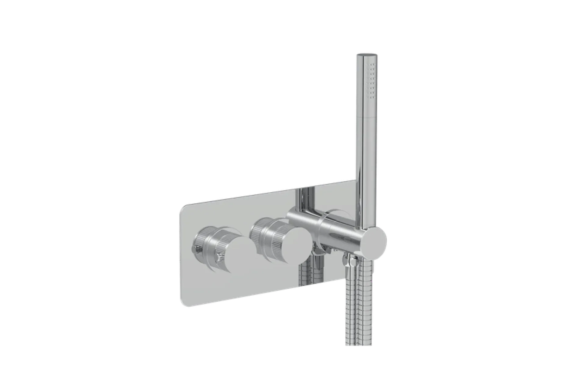 COALBROOK DECCA 2 OUTLET SHOWER WITH HANDSPRAY CP TRIM (FLUTED HANDLE)