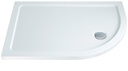 Contemporary White 900 x 760mm Left-Hand Offset Quadrant Shower Tray – Lightweight Low-Profile ABS