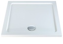 Low Profile 700mm Square Abs Tray White Contemporary Lightweight Shower Tray
