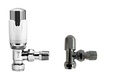Kartell Twin Pack Thermostatic Radiator Valve & Lockshield Refined Angled