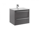 Kartell K-VIT Purity 600mm 2 Drawer Wall Mounted Unit - Storm Grey Gloss