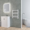 Velor 600 x 500mm Towel Aluminium Rail - Matt White