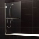 Corniche Bath Screen & Rail 800 x 1400mm - Silver