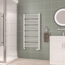 Corinium Round 1200 x 600mm Towel Rail - Gloss White