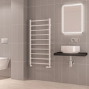 Tuscan Round 1200 x 600mm Towel Rail - Gloss White