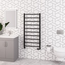 Tuscan Round 1200 x 600mm Towel Rail - Matt Black