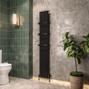 Peretti 1800 x 280mm Aluminium Radiator - Matt Black