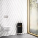 Rosano 600 x 280mm Aluminium Radiator - Matt Black