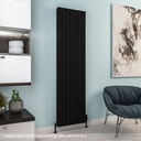Hadleigh 1800 x 415mm Aluminium Radiator - Matt Black