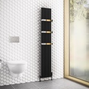 Rosano 1800 x 280mm Aluminium Radiator - Matt Black