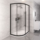 Vantage 2000 Easy Clean Offset Quadrant 1400 x 760mm - Matt Black