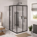 Vantage 2000 Easy Clean Offset Corner Entry 1000 x 760mm - Matt Black