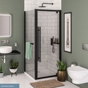 Vantage 2000 Easy Clean Side Panel C/W Towel Rail 760mm - Matt Black