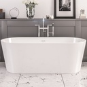 Lambeth Freestanding Bath 1590 x 740 x 560mm Including Waste - Gloss White