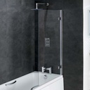 Volente 8mm Hinge Bath Screen 850 x 1500mm Easy Clean - Silver