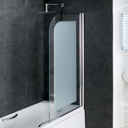 Volente 8mm Hinge Bath Screen 850 x 1500mm Frosted - Silver