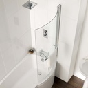 C Shape Shower Screen 5mm - Silver