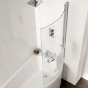 C Shape Screen With Towel Rail - Silver