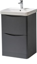 Kartell K-VIT Arc 500 x 460mm Floor Standing 2 Drawer Unit - Matt Graphite